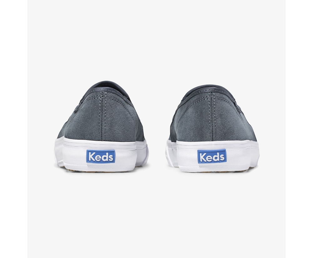 Slip Ons Keds Mujer Gris - Double Decker Suede - 093-DQTOJR